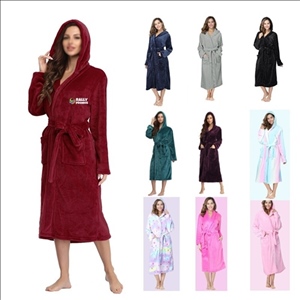 Flannel Hooded Bathrobe